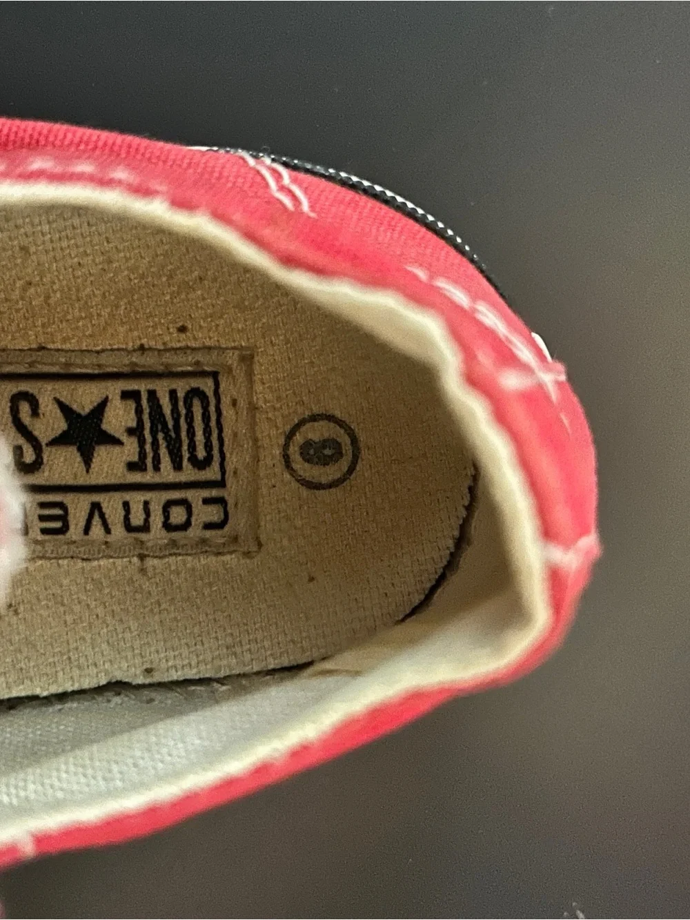 Converse Red Canvas Kids Sneakers with Cream Laces